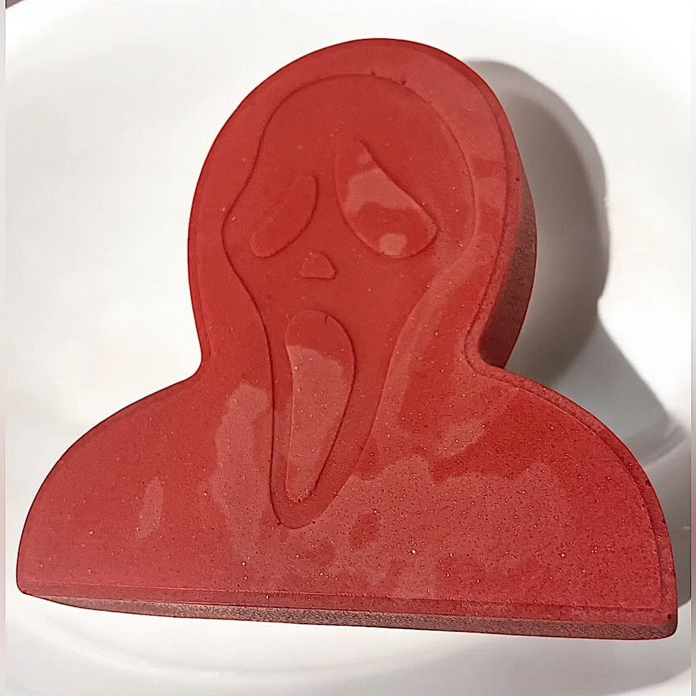 CHERRY SOAP handmade ghost face 4x4in 7oz shea butter & goats milk based